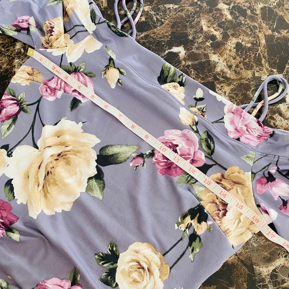 HAUTE MONDE Cold Shoulder Floral Bodycon Dress M - Picture 7 of 13